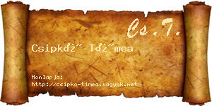 Csipkó Tímea névjegykártya